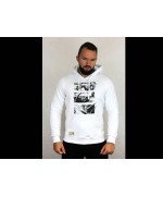 Hoodie White Retro - Hanorac cu gluga si imprimeu Poka Premium Equipment - 5