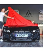 Premium quality car cover red - Sedan Hatchback - husa auto premium Poka Premium Equipment - 2