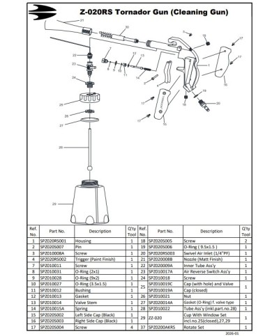 Rotate Set AK OEM Tornador Z-020RS Black SPZ0200AKRS - Piesa de schimb originala
