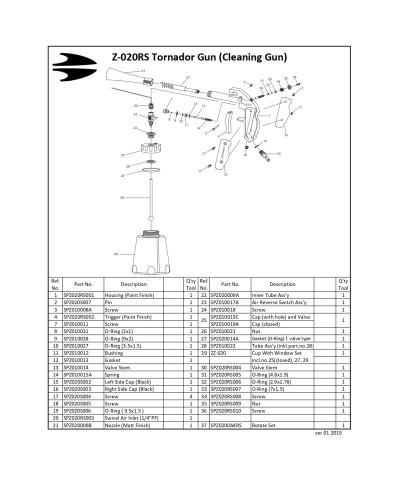 Nozzle - SPZ020008B - Piesa de schimb pentru Tornador Z-020S, Z020RS - Palnie neagra